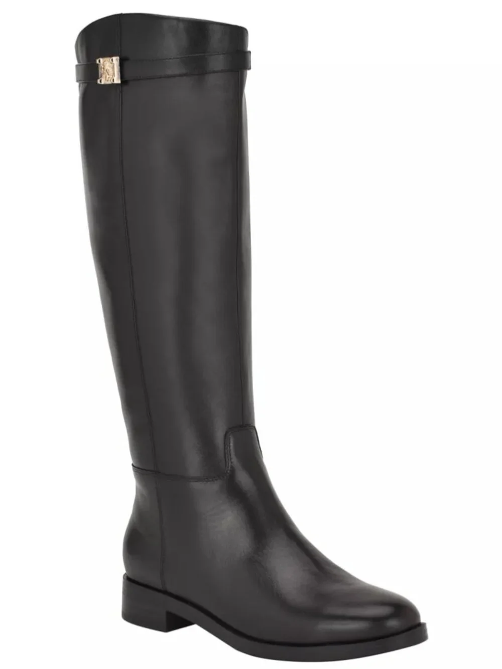 GUESS Zoro Wide Calf Leather Riding Boots Black Size 11 M NWT